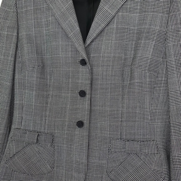 Ann Taylor Suiting Jacket - Black/White Glen Plaid Size 2 - Picture 3 of 9